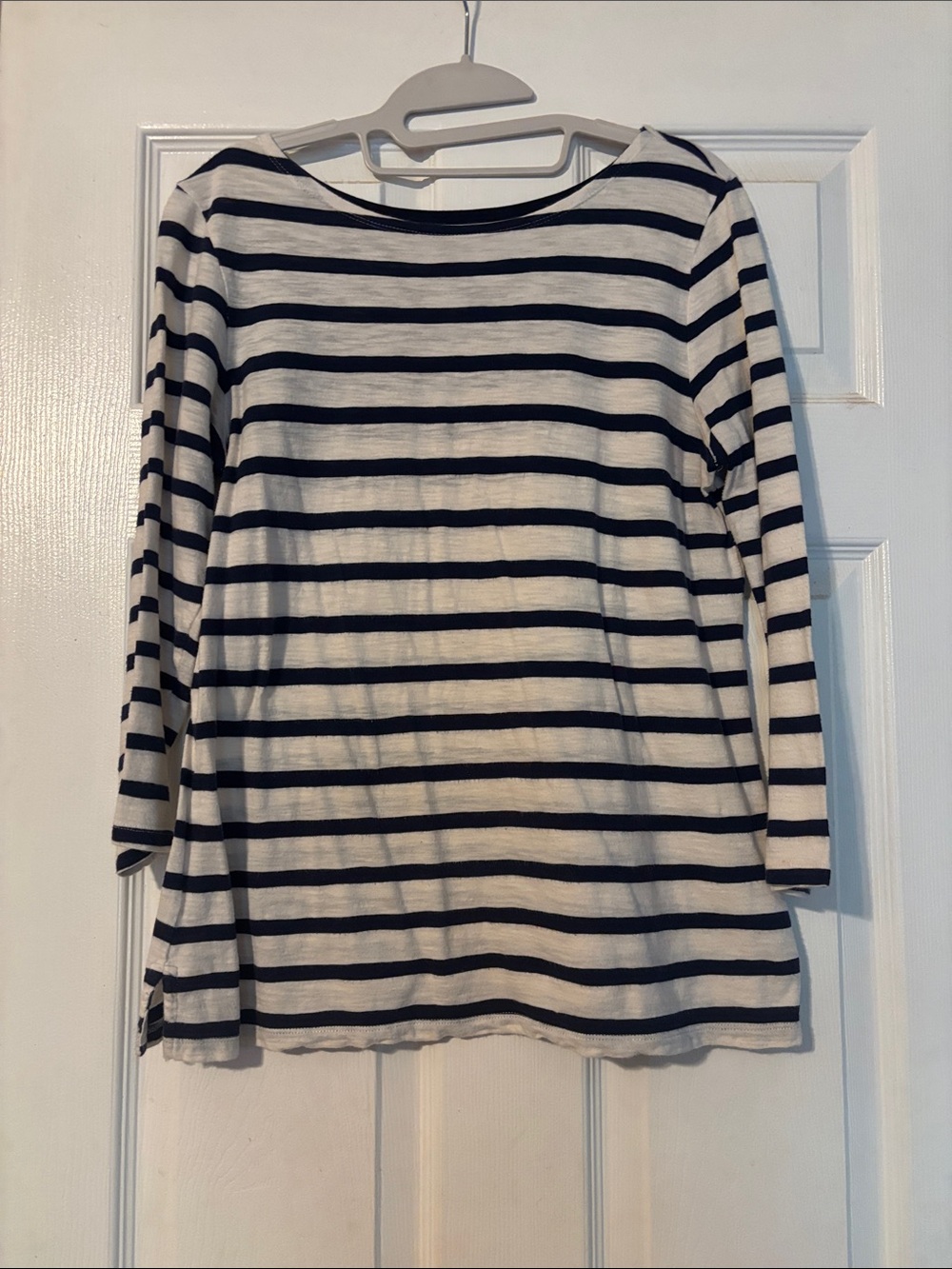 Old Navy Navy and White Striped Crewneck Shirt